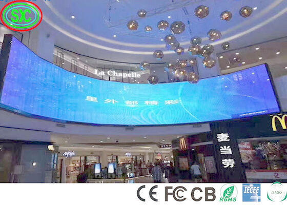 1100cd/M2 داخلي P3.91 شاشة LED المرحلة المنحنية 240W/M2 شاشة خلفية المسرح