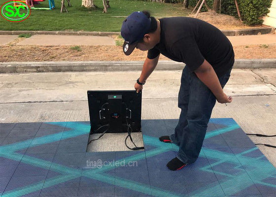 اللون الكامل P4.81 حفلات ديسكو داخلية حدث لوحة محمولة ترفيهية لوحات أرضية الرقص LED