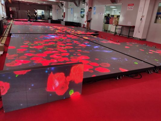 اللون الكامل P4.81 حفلات ديسكو داخلية حدث لوحة محمولة ترفيهية لوحات أرضية الرقص LED