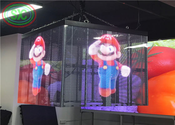 تثبيت وصيانة سهلة مع وزن الخزانة 6.2kg شفاف LED جدار الفيديو