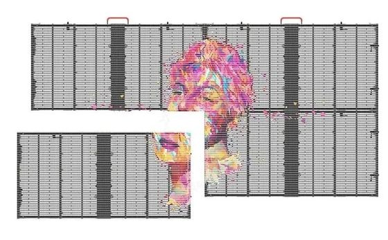 سعر جيد شاشة LED شفافة P3.91-7.82mm بالألوان الكاملة، سطوع 1500 شمعة/متر مربع، جدار فيديو SMD داخلي الانترنت