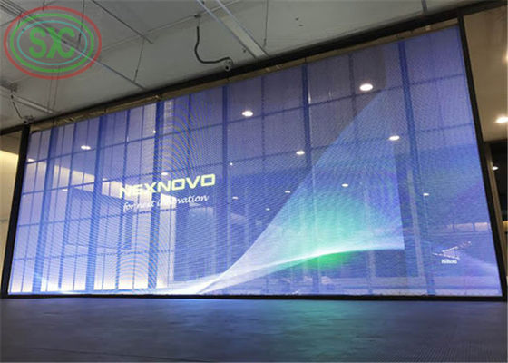 شاشة LED شفافة للطاقة الخضراء G3.91-7.82 1000 * 500mm لعرض الستائر