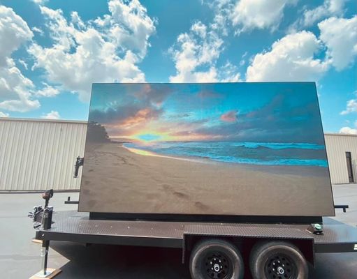 في الهواء الطلق كامل اللون ضوء عالي شاشة LED كبيرة P5 640 * 640mm إعلان ثابت LED