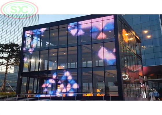 1R1G1B شاشة LED الشفافة للستائر IP43 62500 نقطة / متر مربع ضمان 3 سنوات