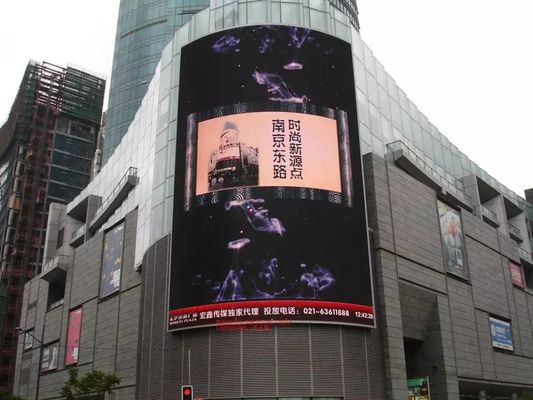 جدار فيديو p10 LED للخارج للإعلانات الخارجية مع تكوين بكسل عالي الدقة وارتفاع التباين لعرضها