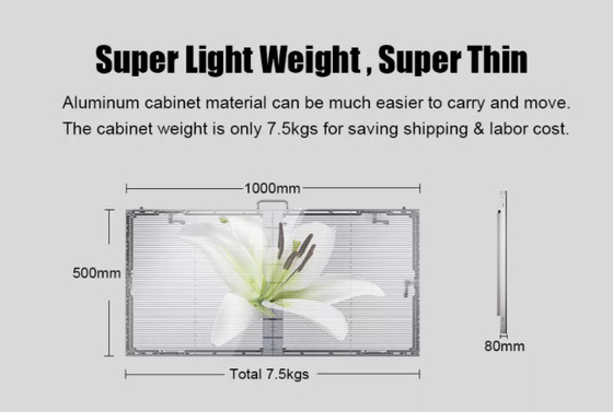 شاشة LED شفافة فيديو P7.8-7.8 للخارج ، 4500Cd سطوع 4G ، WI-FI شاشة LED خارجية