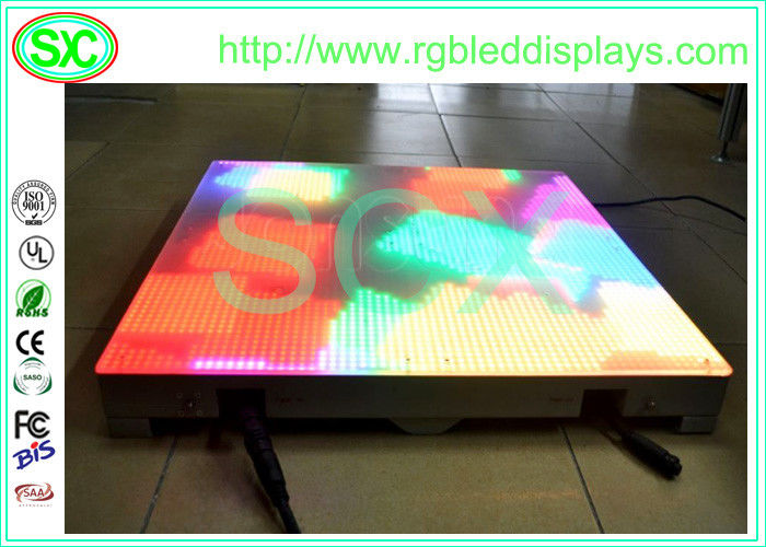 التفاعلية الحساسة الجذابة أكريليك LED الديسكو سطح الرقص لوحة RGB تغيير اللون