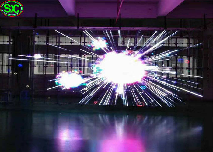 P3.91 شاشة ليد زجاجية عالية الدقة في الهواء الطلق RGB شاشة فيديو زجاجية شفافة