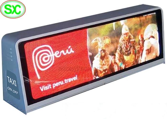 جهاز سيارات الأجرة سقف LED عرض HD مقاوم للماء كامل اللون WIFI جي بي إس لوحة بيانات P5