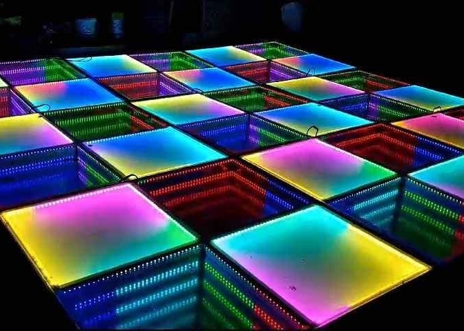 P3.91 إضاءة LED الداخلية بألوان كاملة أرضية الرقص 250 * 250mm LED Module 65410 نقطة / متر مربع
