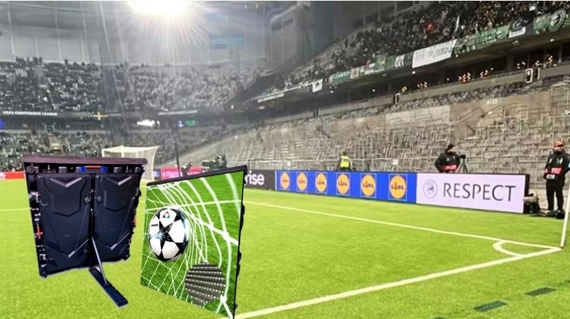 شاشة LED للملعب بنسبة تباين 5000:1 مع درجة حماية IP65 ودقة بكسل عالية تبلغ 40000 بكسل/متر مربع