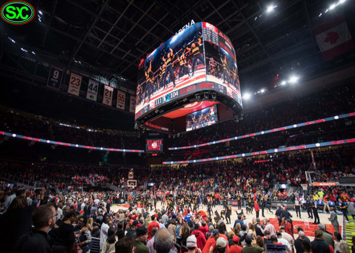 ساحة LED محيط لوحات الإعلان ، P5 ملعب عرض الصمام لعرض لايف