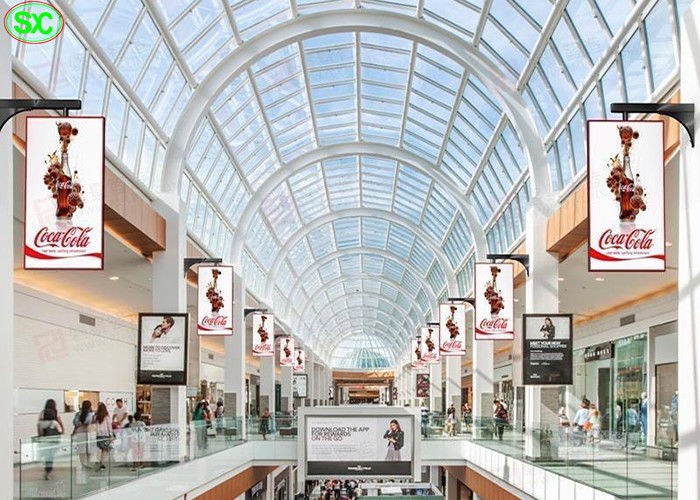 4000Hz شاشات الإعلان الرقمي في الأماكن المغلقة LED شاشات P2 Epistar رقاقة معلقة للتسوق