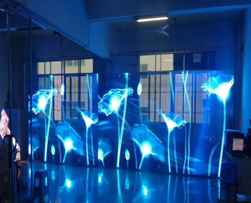 خفيف الوزن الشفاف LED جدار الفيديو 0.2KG / PC وحدة الوزن 6.2kg وزن الخزانة لمتطلباتك