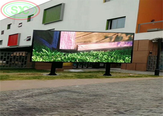 سعر جيد شاشة LED خارجية P 10 ملونة كاملة مع أعمدة للإعلان الانترنت