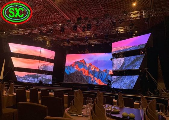سعر جيد P3.91 RGB LED للتأجير عرض 6MM سمك، شاشة كبيرة أدى مجلس الوزراء 500x500mm الانترنت
