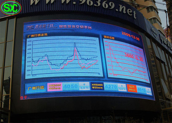SMD P10 ماء المنحنى المجال أسطواني الستار الصمام عرض 360 درجة