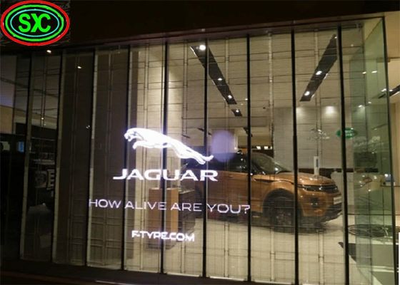 سعر جيد شريحة رقاقة شفافة LED لوحة رؤية عالية خزانة حديد/فولاذ 	شاشة LED شفافة الانترنت