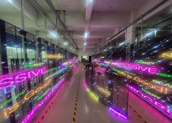 سعر جيد شاشة LED شفافة باللون الكامل للايجار في الهواء الطلق 2500 نيت الانترنت