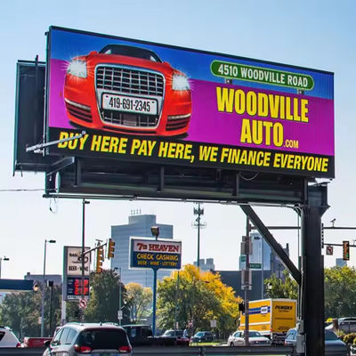 P10 لوحة إعلانية مدعومة بالليل في الهواء الطلق عرض إعلانات LED بألوان كاملة لاحتياجاتك الإعلانية