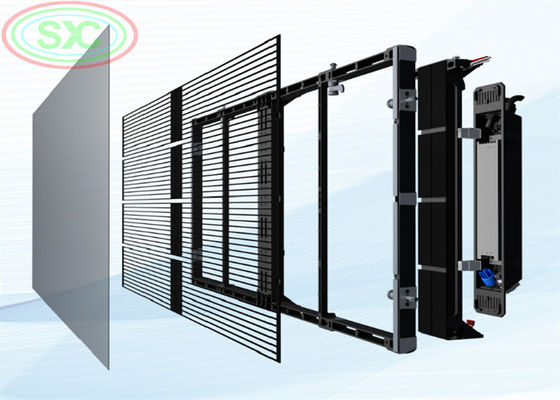عمر افتراضي طويل يبلغ 50000 ساعة لشاشة LED الشفافة المناسبة للبناء والوسائط التفاعلية