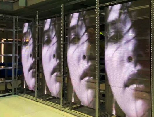 AC100-240V 60Hz مدخل شاشة عرض LED شفافة لعمل عرض فيديو إعلان داخلي 3-5 سنوات ضمان