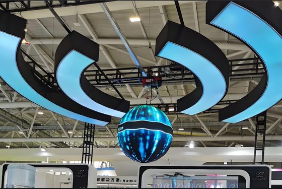 360 درجة داخلية عمود ملون كامل كرة LED العرض شاشة بناء لوحة إعلان