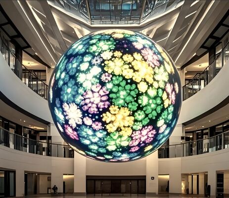 سعر جيد شاشة LED كروية معتمدة من UL تستخدم شريحة LED Epistar ووظائف عرض الفيديو والنص والصور لتقديم تجارب بصرية متصل