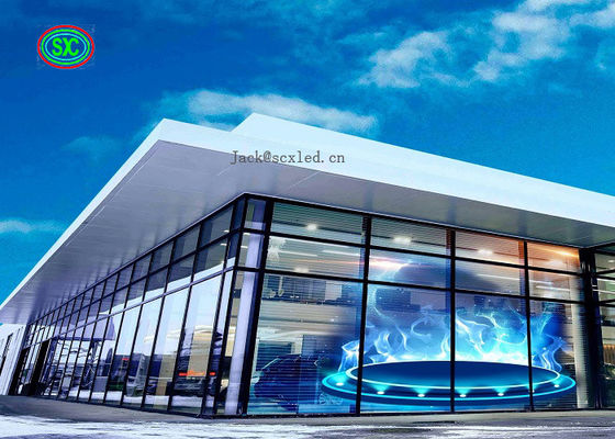 سعر جيد 1R1G1B ماجيك زجاج شفاف شاشة عرض ليد P3.91 مع توفير الطاقة الانترنت