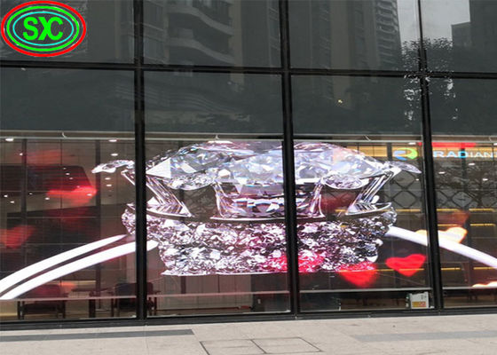 سعر جيد شاشة LED شفافة داخلية P3.9-7.8 ملونة كاملة SMD منحنية مدعومة فيديو جدار الزجاج للمعرض الانترنت