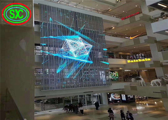 سعر جيد 1500cd / متر مربع P3.91 ملصق LED شفاف SMD1921 لمتجر البيع بالتجزئة الانترنت