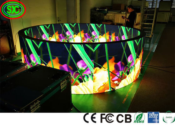 سعر جيد خزانة الحديد 1R1G1B P4 الدائرة مرنة LED شاشة SMD2121 كامل لون LED شاشة عرض داخلية كامل لون LED شاشة الانترنت