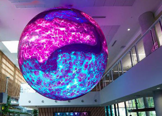 360 درجة في الهواء الطلق كامل الألوان عمود الكرة LED العرض شاشة بناء لوحة بيانات