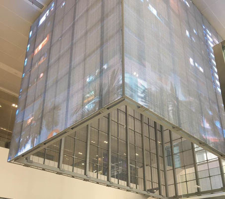 سعر جيد HD Full Color Video Advertising Led Screen G3.91-7.82 نافذة داخلية زجاجية شفافة الانترنت