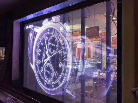 P3.91 شاشة عرض LED شفافة كاملة الألوان 100000 ساعة العمر 1920-3840 هرتز