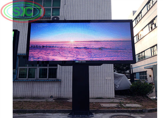 سعر جيد لوحة إعلانات LED خارجية مقاومة للماء P10 مع خزانة فولاذية حديدية بسيطة للتثبيت الثابت الانترنت