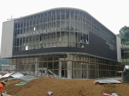 شاشة عرض LED تجارية ثابتة شاشة عرض فيديو إعلانية كبيرة خارجية عالية الوضوح P6 شاشة ليد