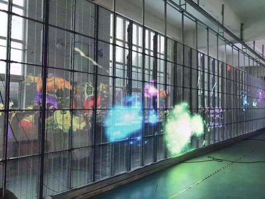 سعر جيد شاشة LED داخلية شفافة ، شاشة عرض LED ملونة كاملة ، جدار P3.91 شفاف الانترنت