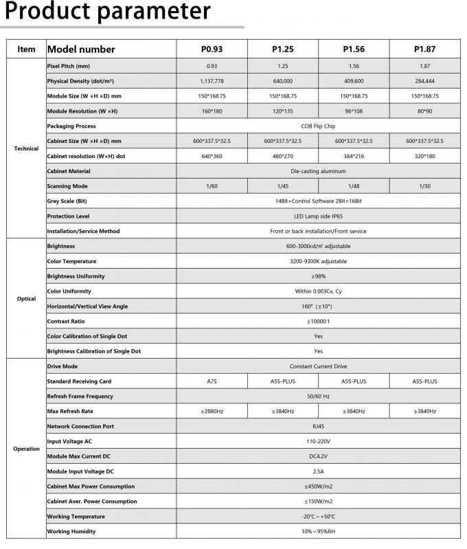 نظام التحكم في نوفا ستار 600*337.5ملم ألومنيوم مصبوب بالصقيع شاشة LED صغيرة المسافة للإعلانات P0.9 P1.25 P1.56 16 9 8